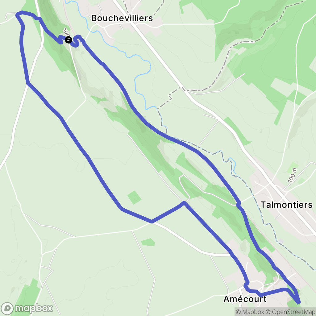 Bouchevilliers : carte du parcours de randonnée - France
