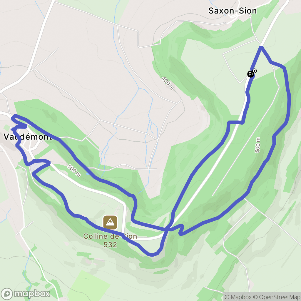 Saxon-Sion : carte du parcours de randonnée - France
