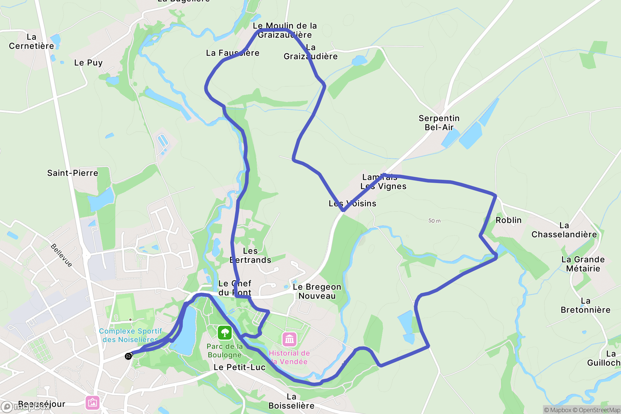 Les Lucs-sur-Boulogne : carte du parcours de randonnée - France