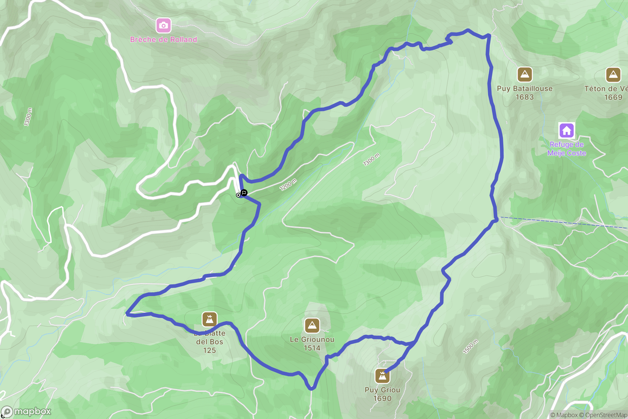 Mandailles-Saint-Julien : carte du parcours de randonnée - France