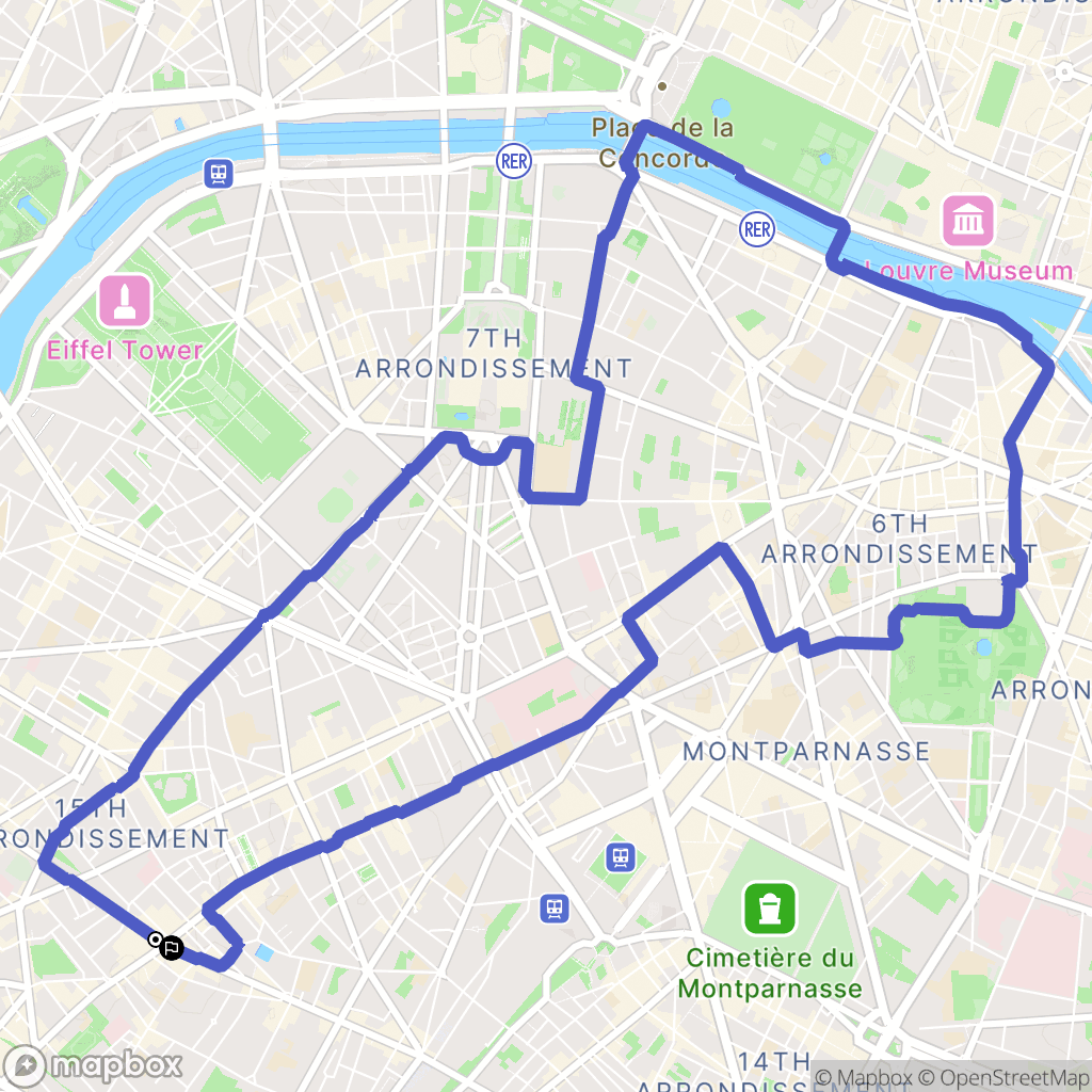 Paris : carte du parcours de randonnée - France