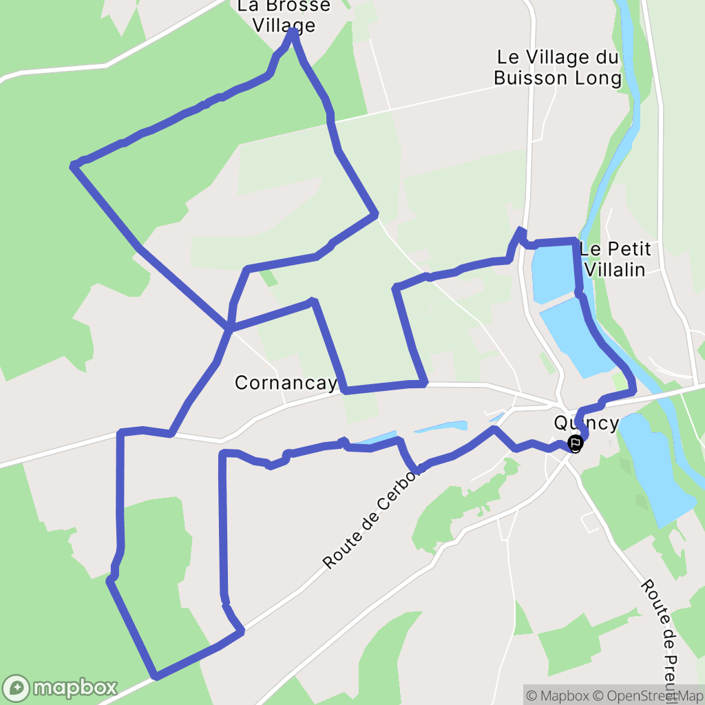 Quincy : carte du parcours de randonnée - France
