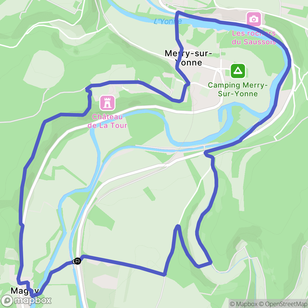 Châtel-Censoir : carte du parcours de randonnée - France