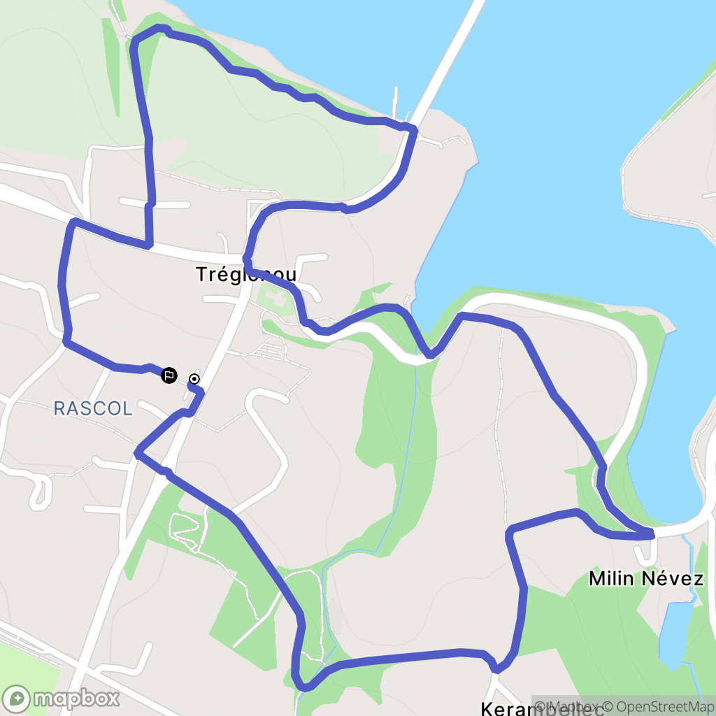 Tréglonou : carte du parcours de randonnée - France