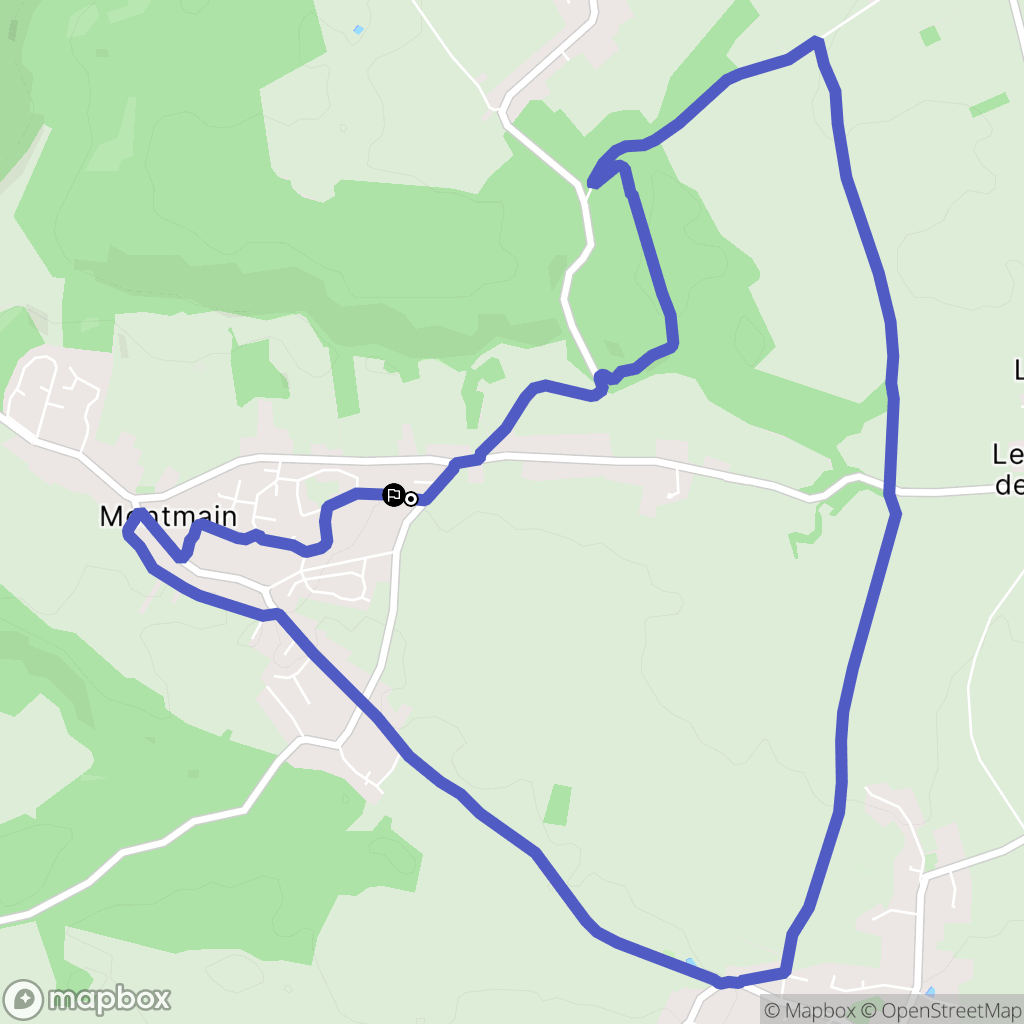 Montmain : carte du parcours de randonnée - France