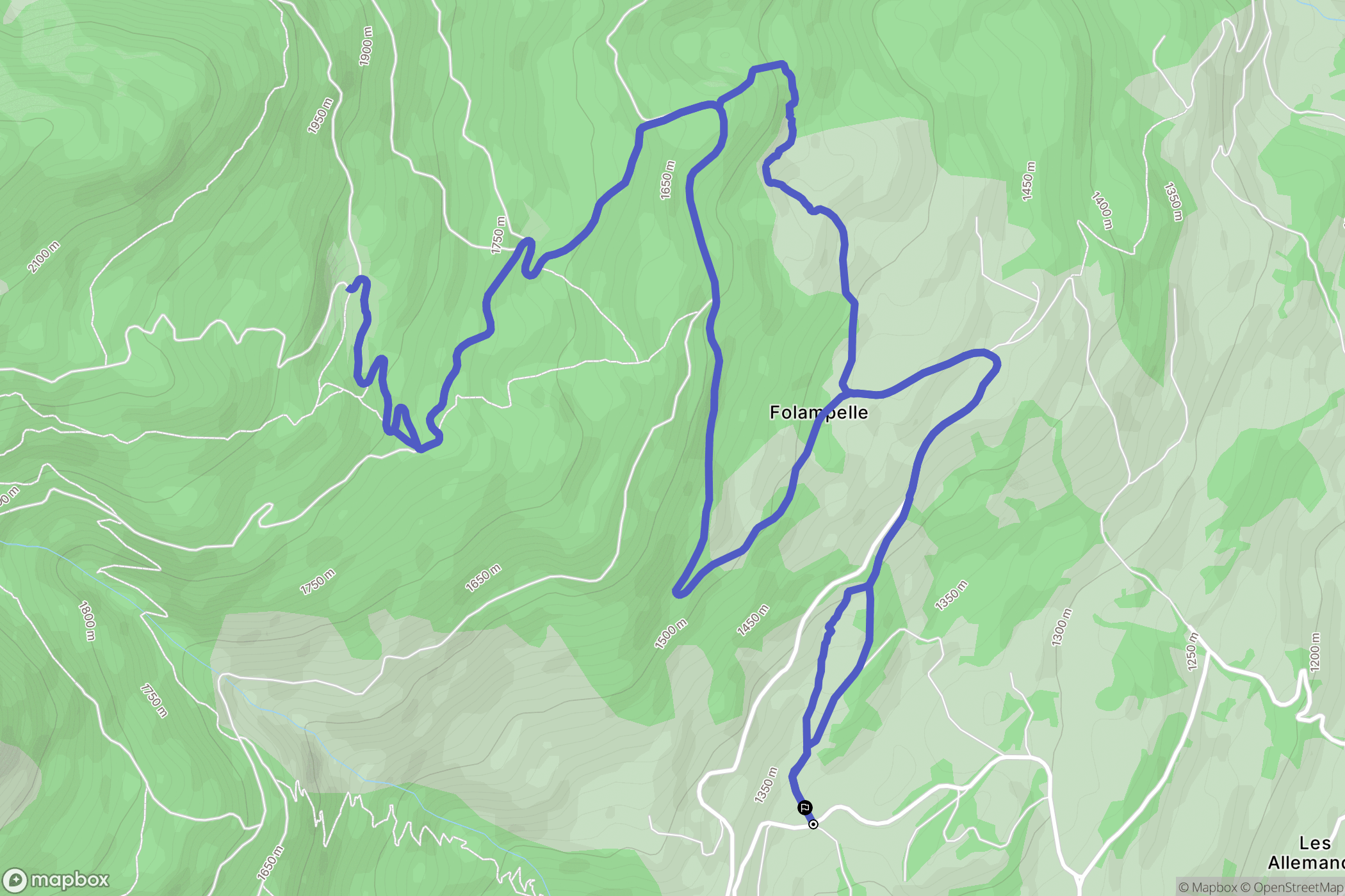 Embrun : carte du parcours de randonnée - France