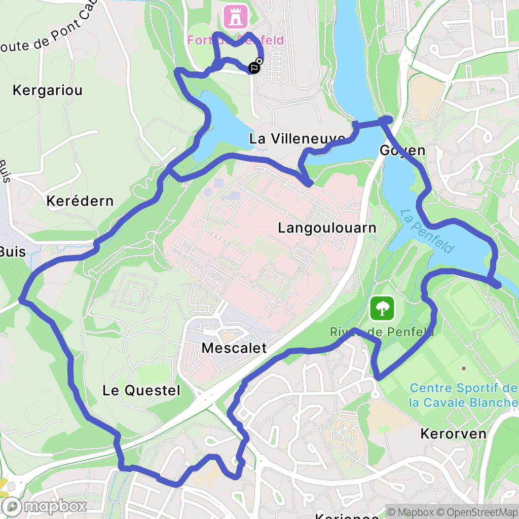 Guilers : carte du parcours de randonnée - France