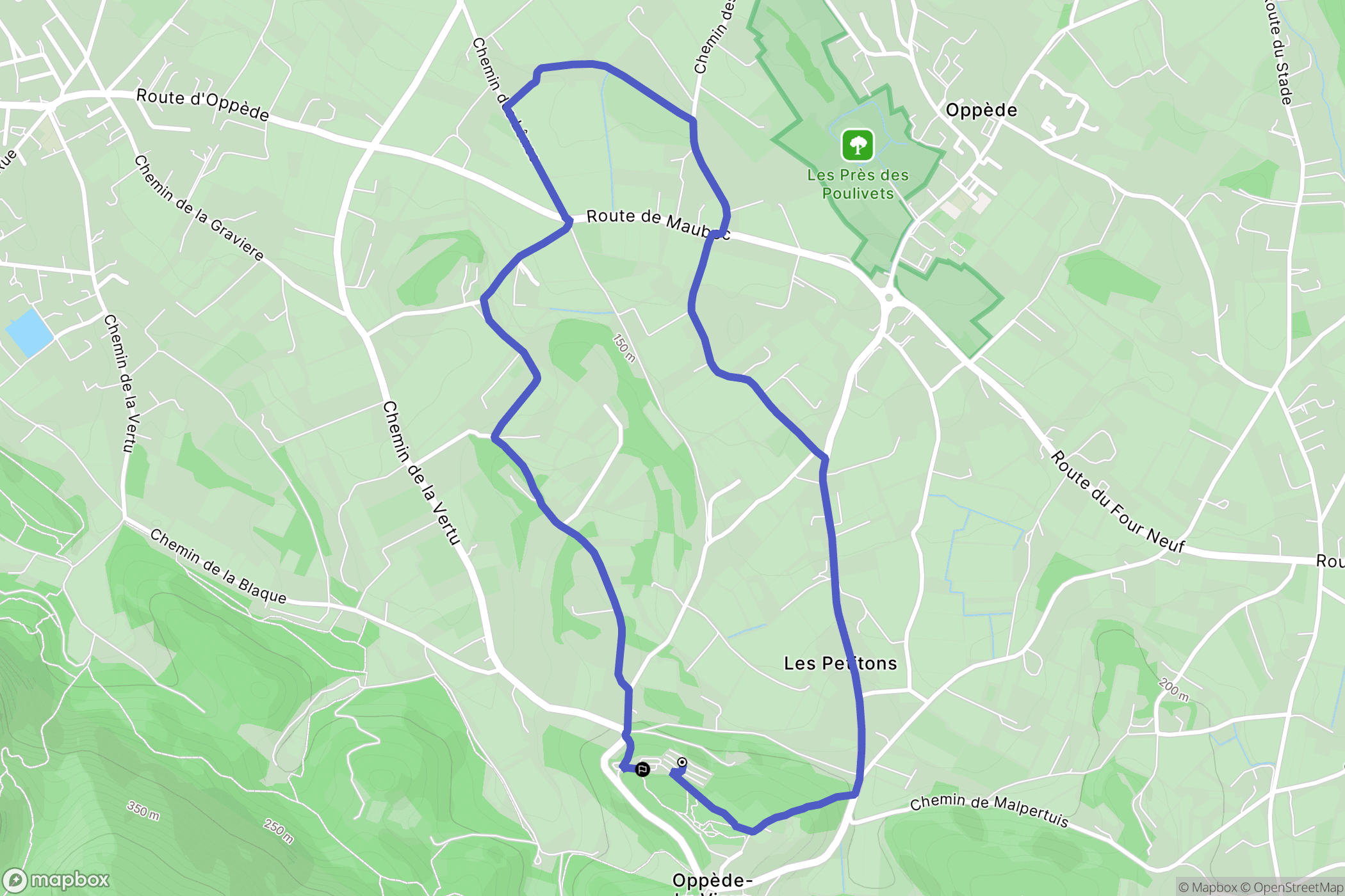 Oppède : carte du parcours de randonnée - France