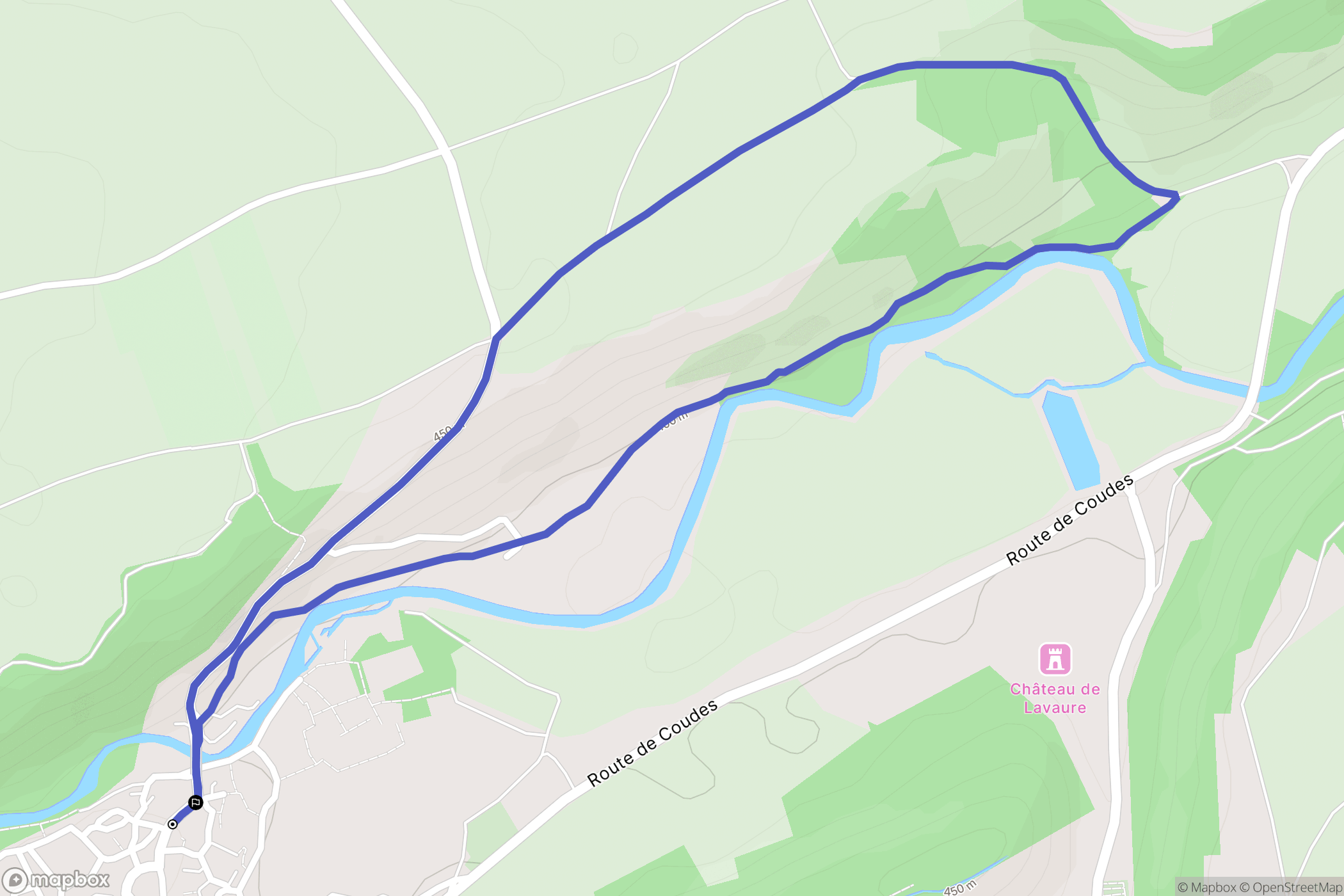 Neschers : carte du parcours de randonnée - France