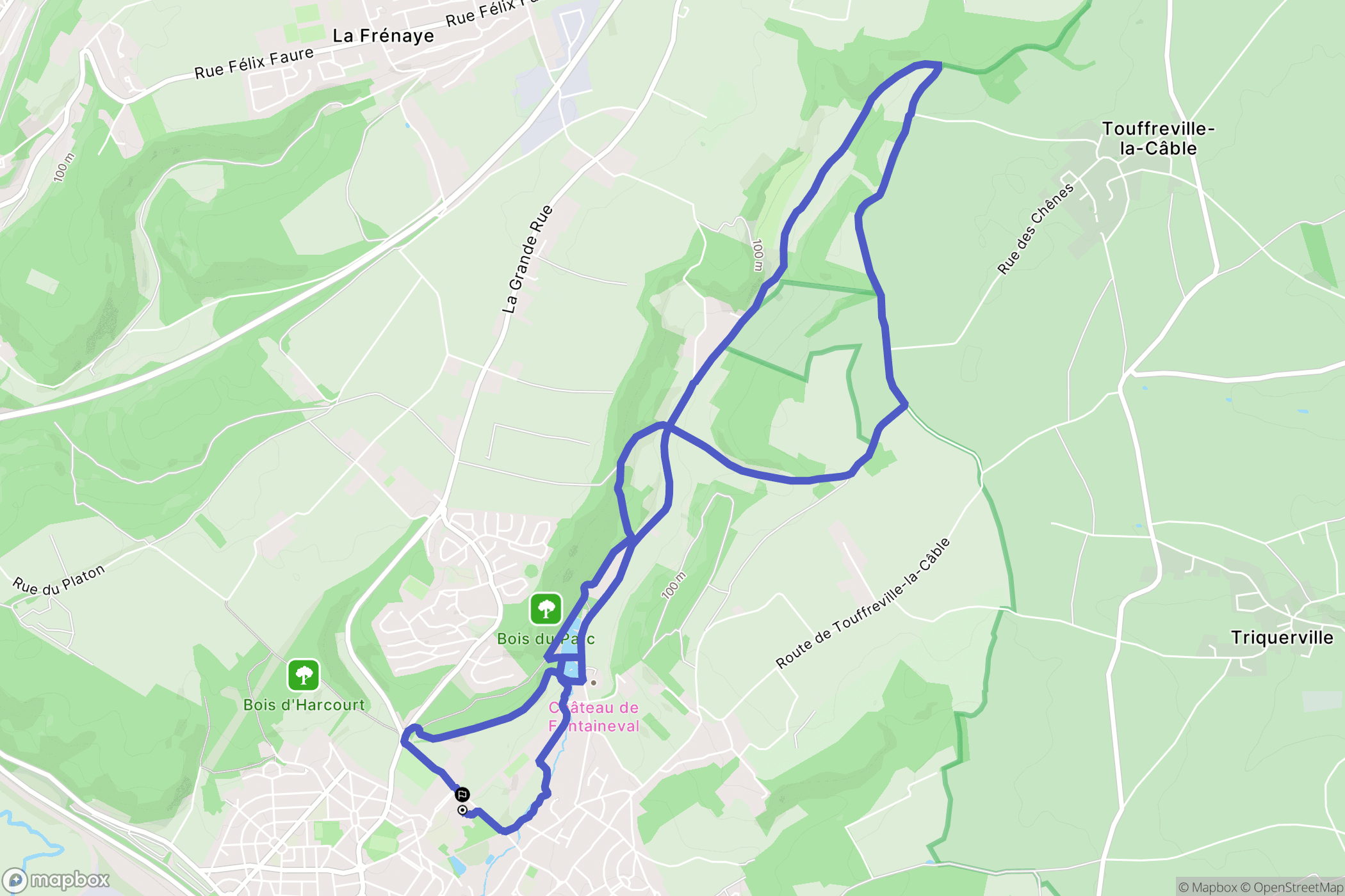 Port-Jérôme-sur-Seine : carte du parcours de randonnée - France