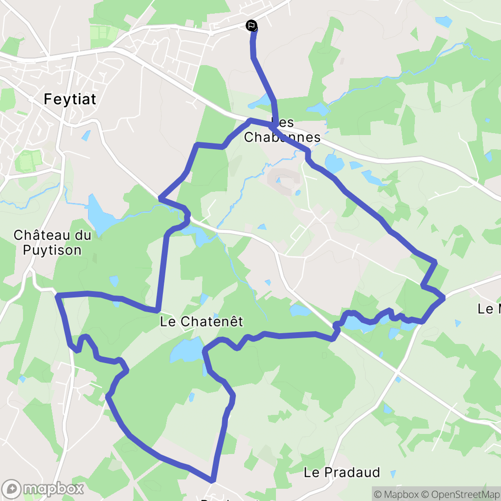 Feytiat : carte du parcours de randonnée - France