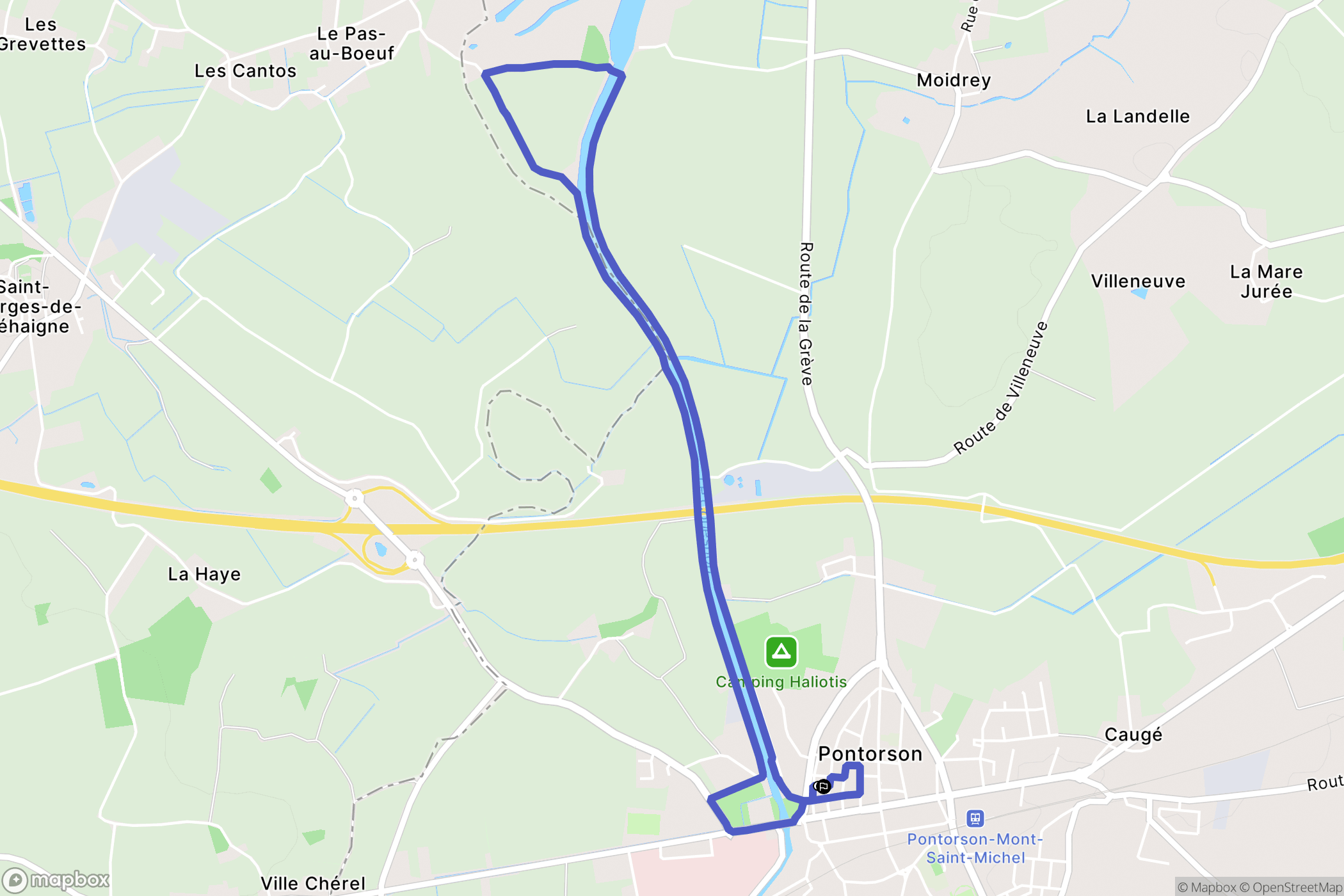 Pontorson : carte du parcours de randonnée - France