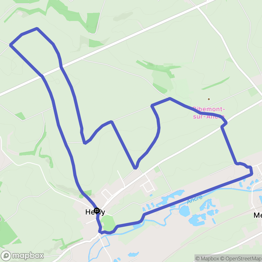 Heilly : carte du parcours de randonnée - France