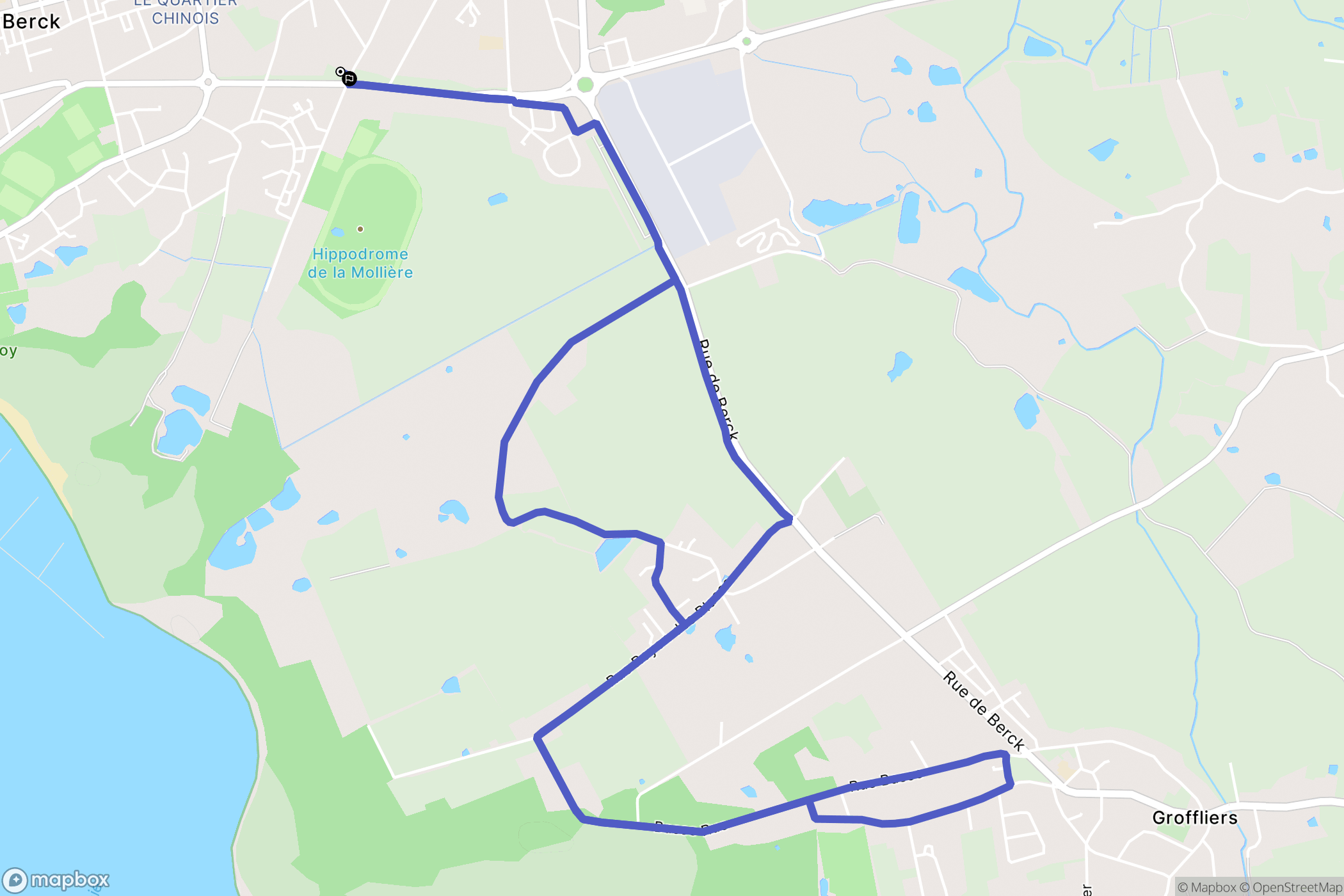 Berck : carte du parcours de randonnée - France