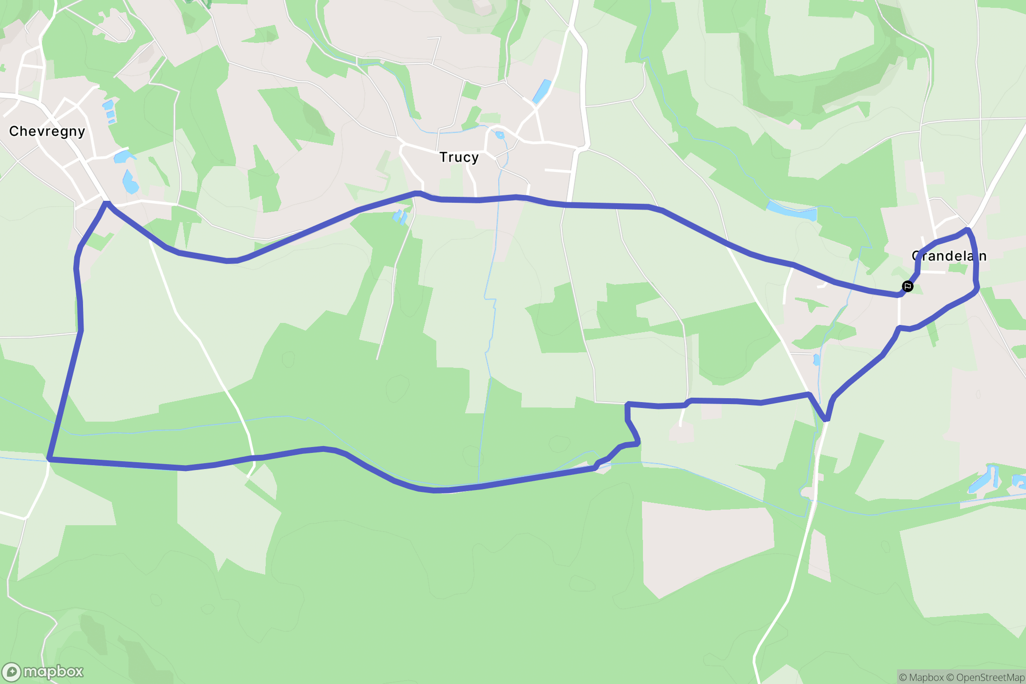 Colligis-Crandelain : carte du parcours de randonnée - France