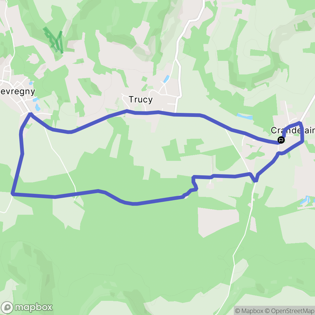 Colligis-Crandelain : carte du parcours de randonnée - France