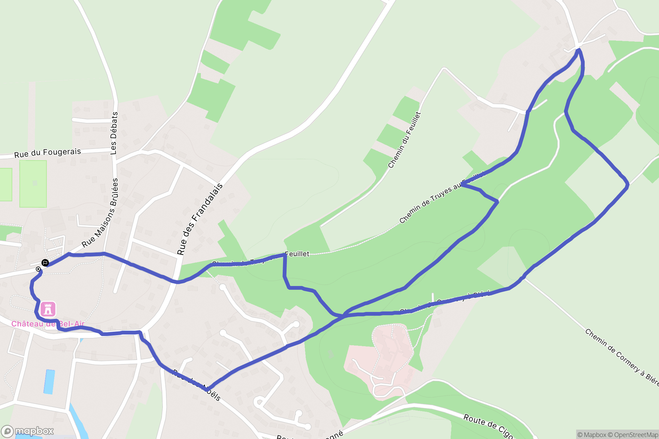 Truyes : carte du parcours de randonnée - France