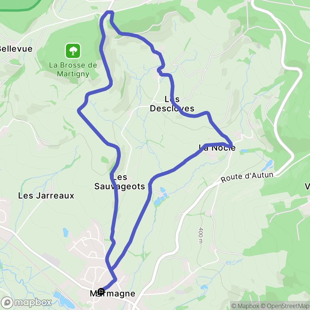 Marmagne : carte du parcours de randonnée - France