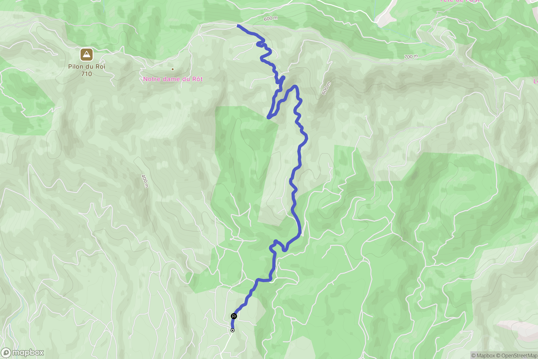 Allauch : carte du parcours de randonnée - France