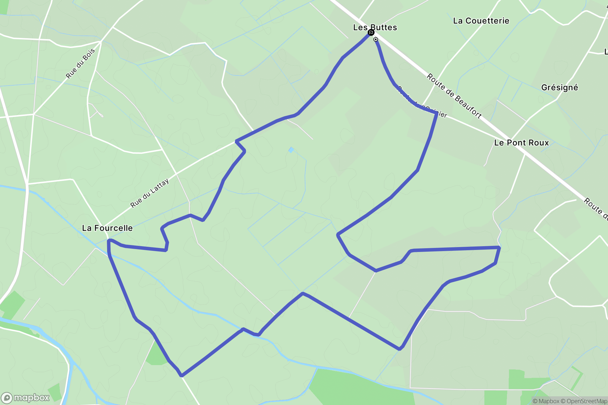 Les Bois d'Anjou : carte du parcours de randonnée - France