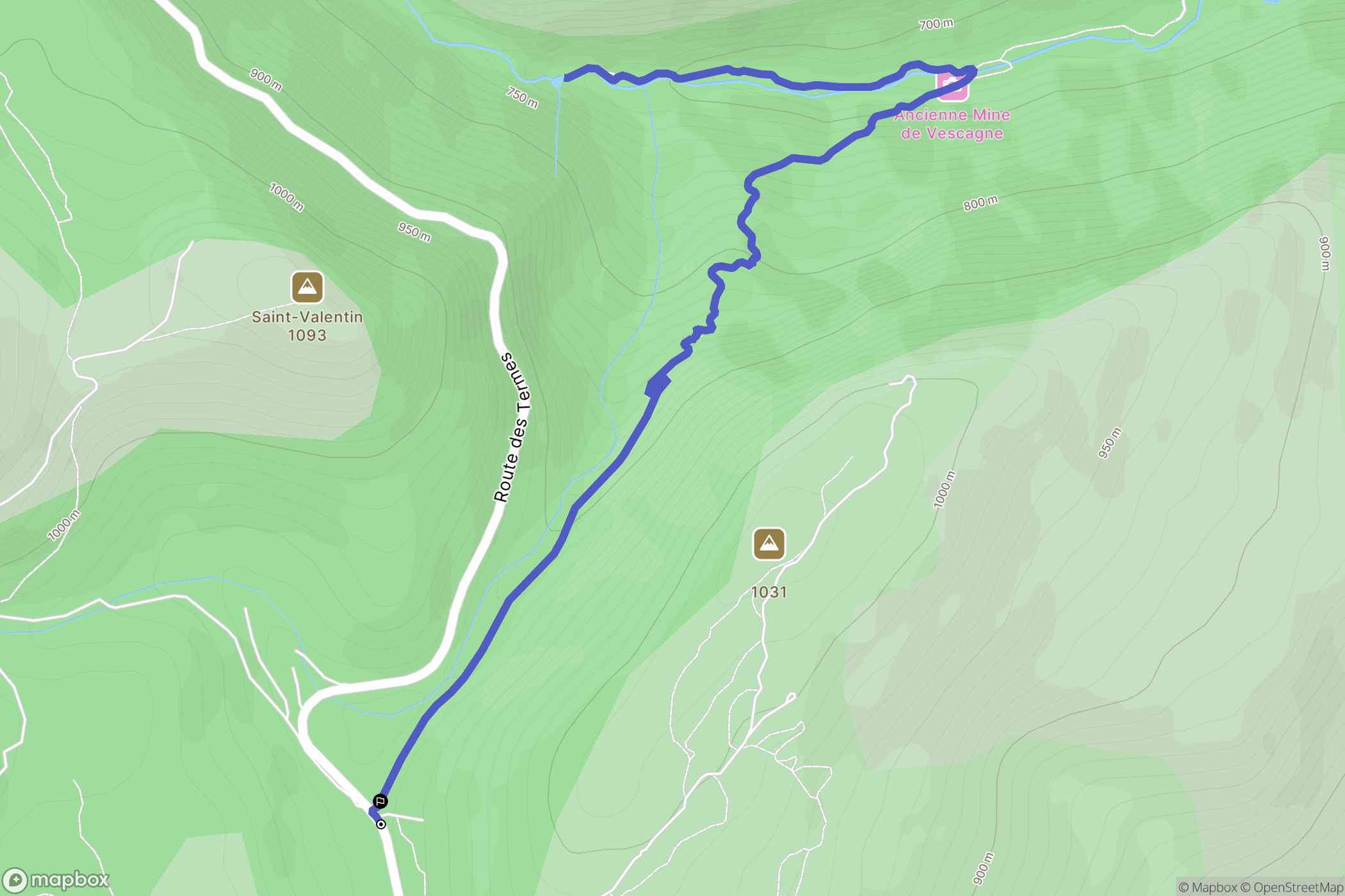 Coursegoules : carte du parcours de randonnée - France