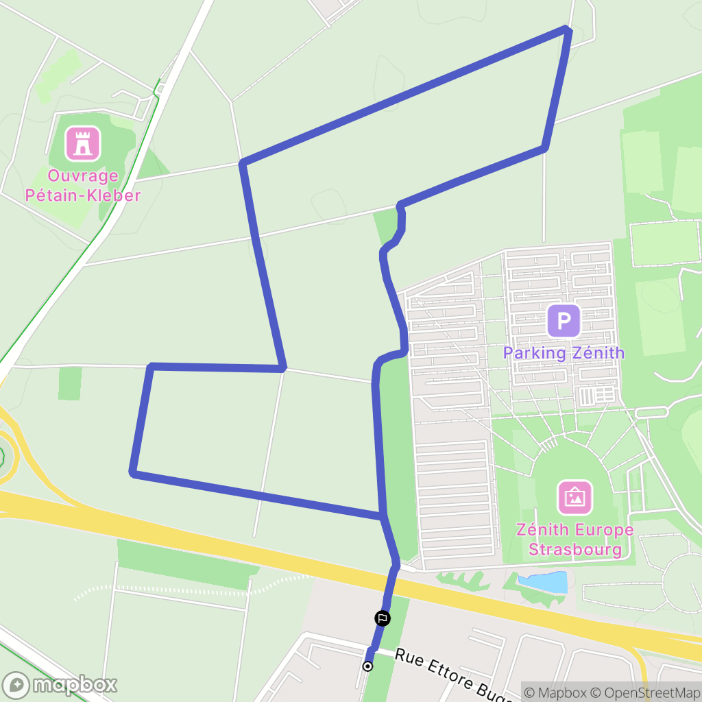Eckbolsheim : carte du parcours de randonnée - France