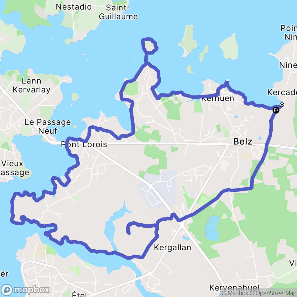 Belz : carte du parcours de randonnée - France