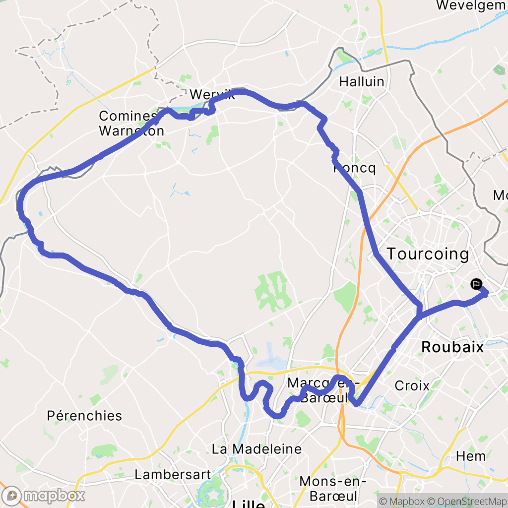 Wattrelos : carte du parcours de randonnée - France