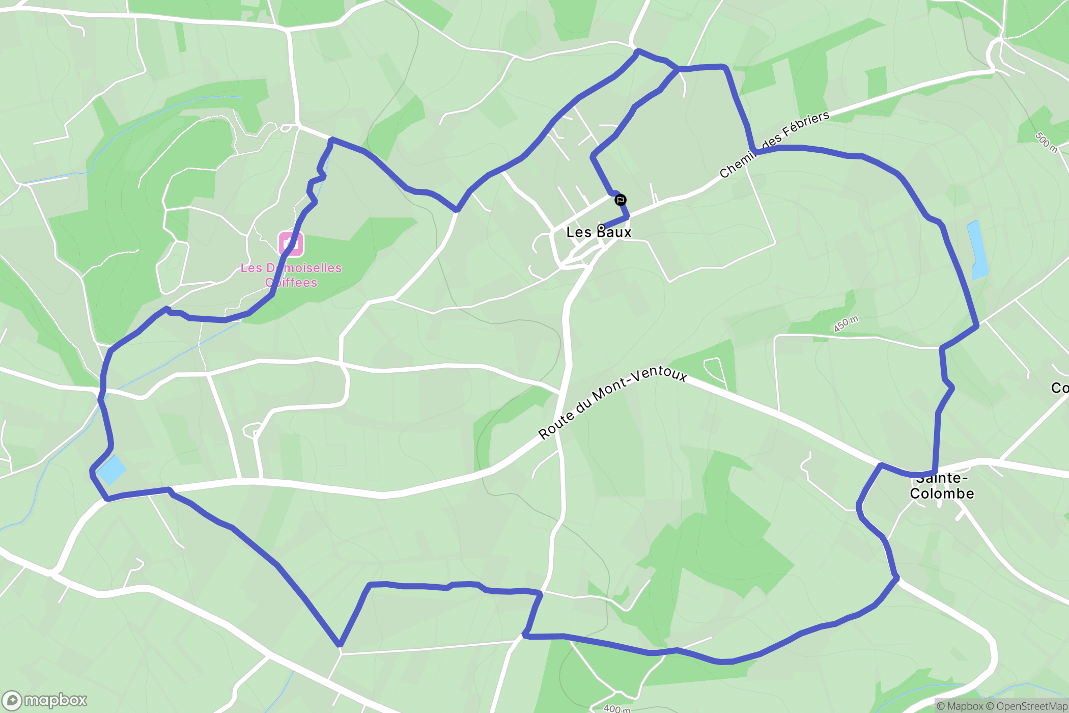 Bédoin : carte du parcours de randonnée - France