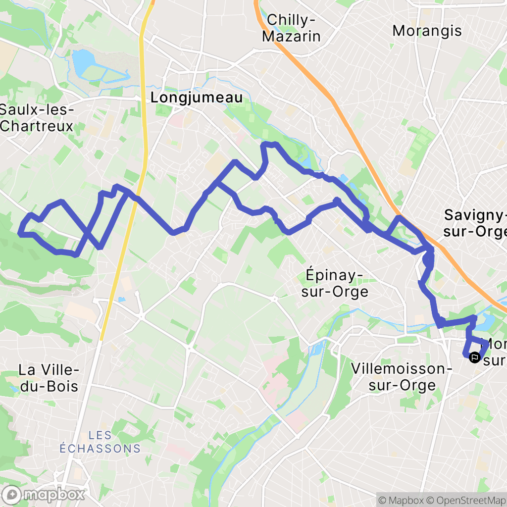Morsang-sur-Orge : carte du parcours de randonnée - France