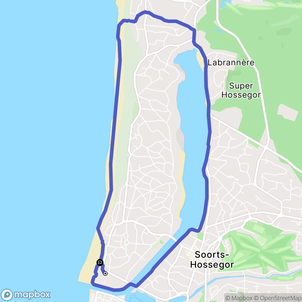 Soorts-Hossegor : carte du parcours de randonnée - France