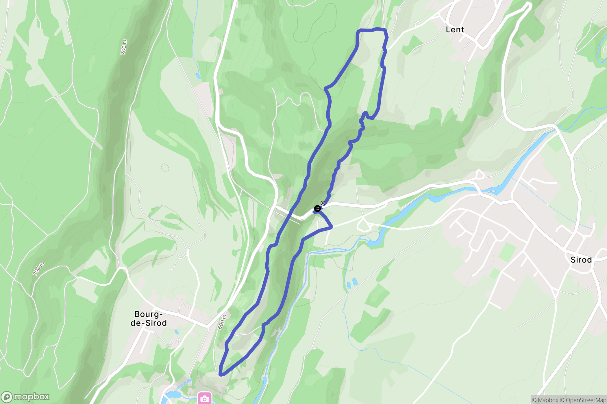 Sirod : carte du parcours de randonnée - France
