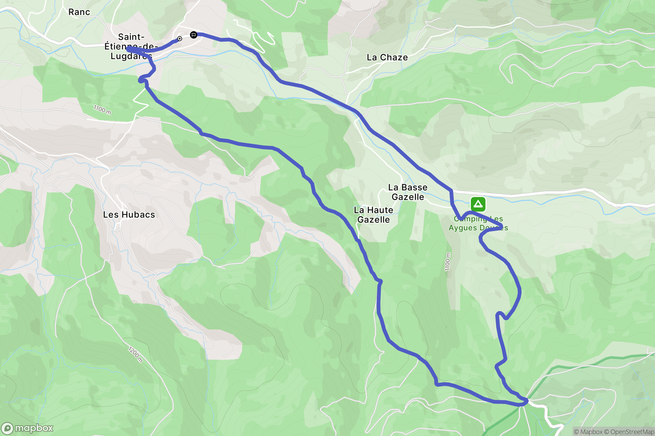 Saint-Étienne-de-Lugdarès : carte du parcours de randonnée - France