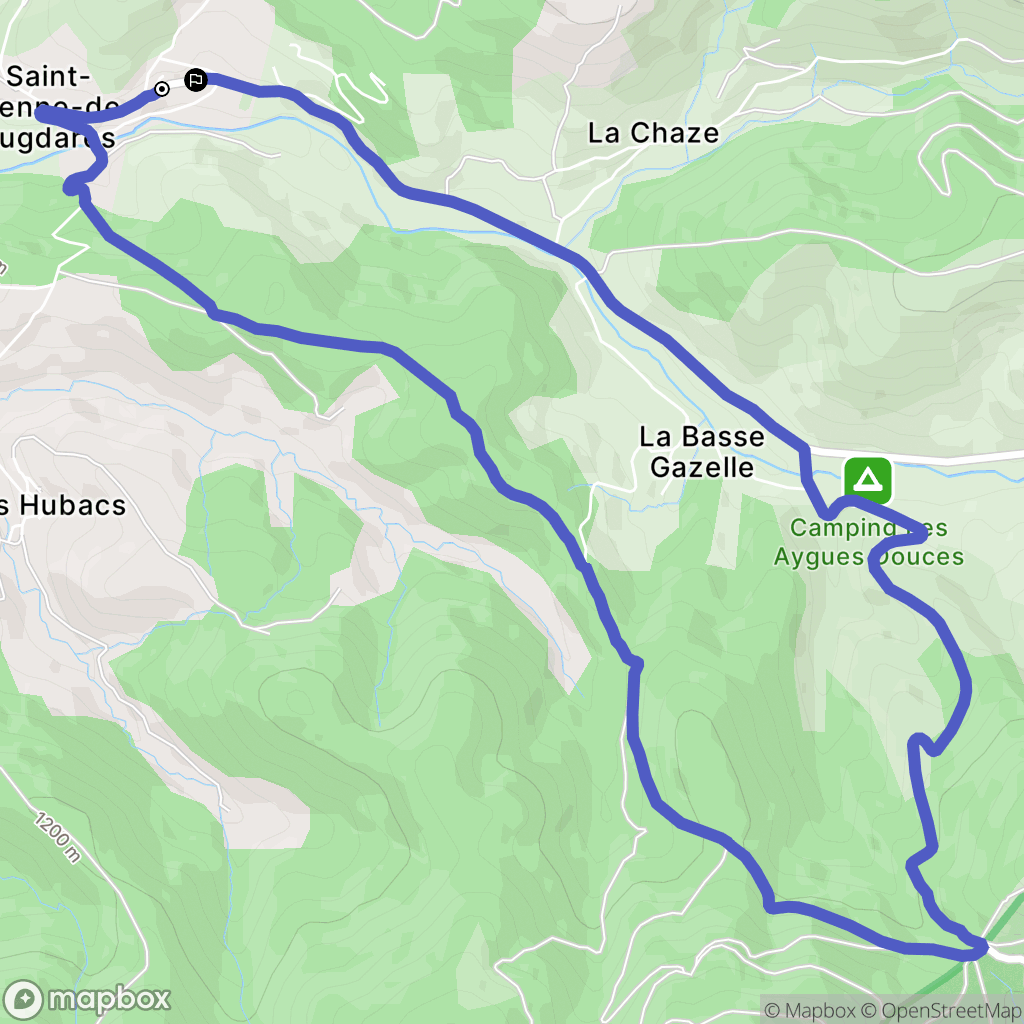 Saint-Étienne-de-Lugdarès : carte du parcours de randonnée - France