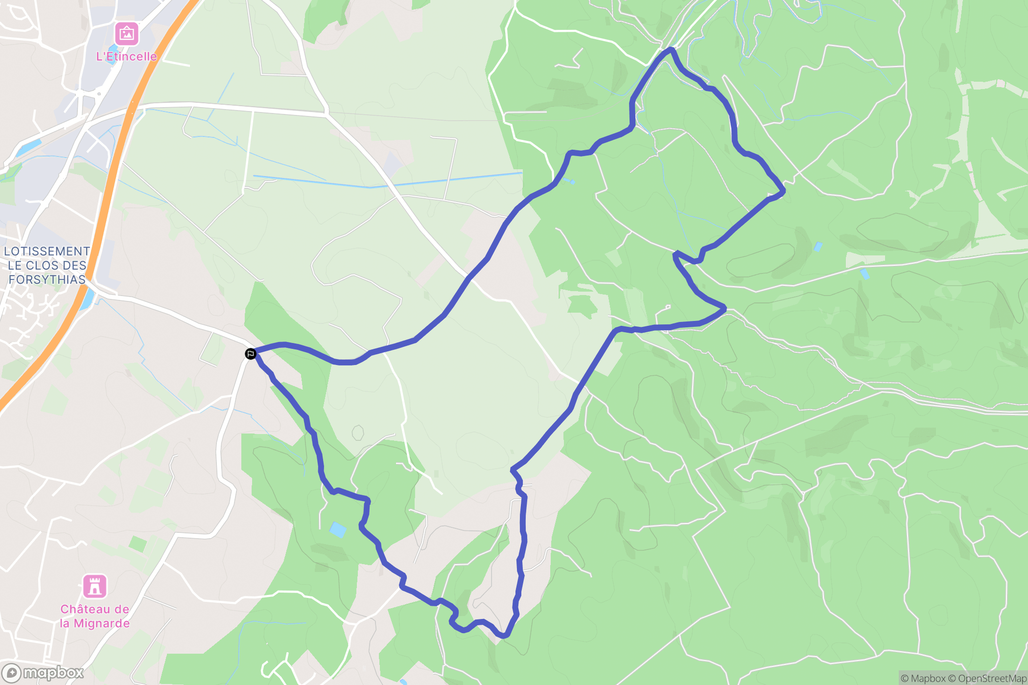 Aix-en-Provence : carte du parcours de randonnée - France