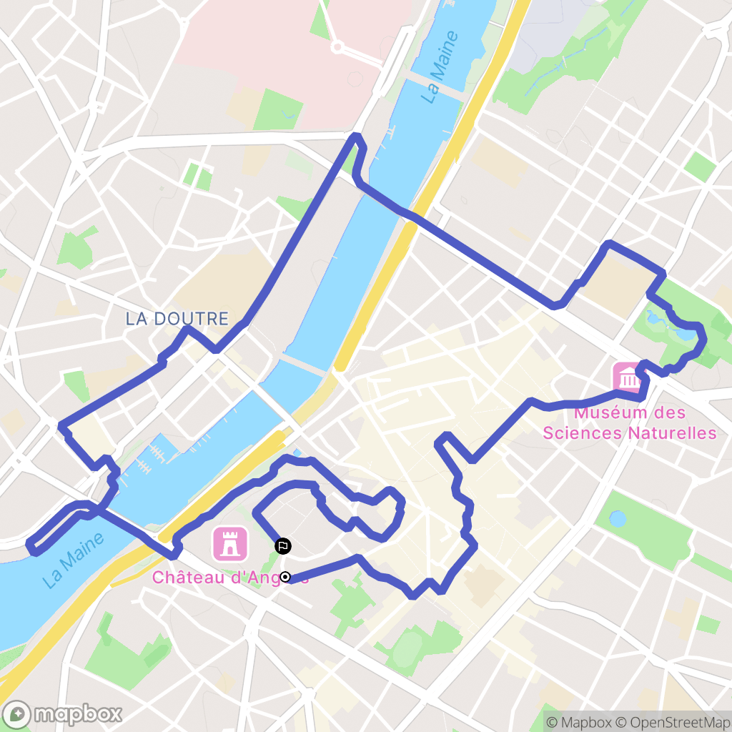 Angers : carte du parcours de randonnée - France