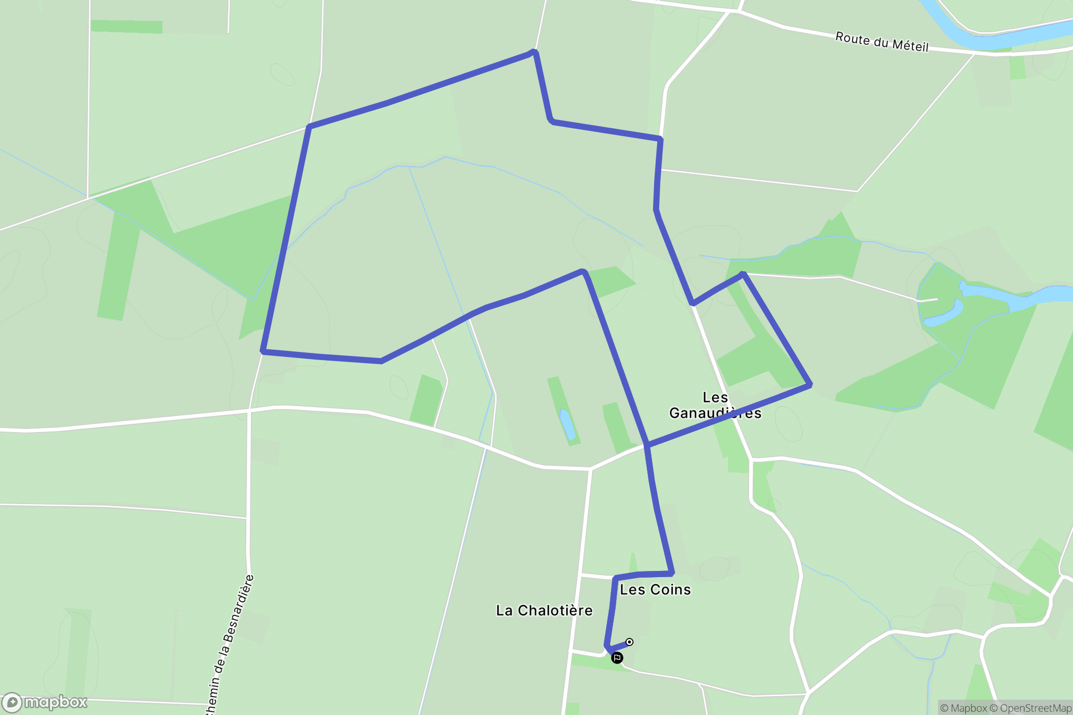Loire-Authion : carte du parcours de randonnée - France