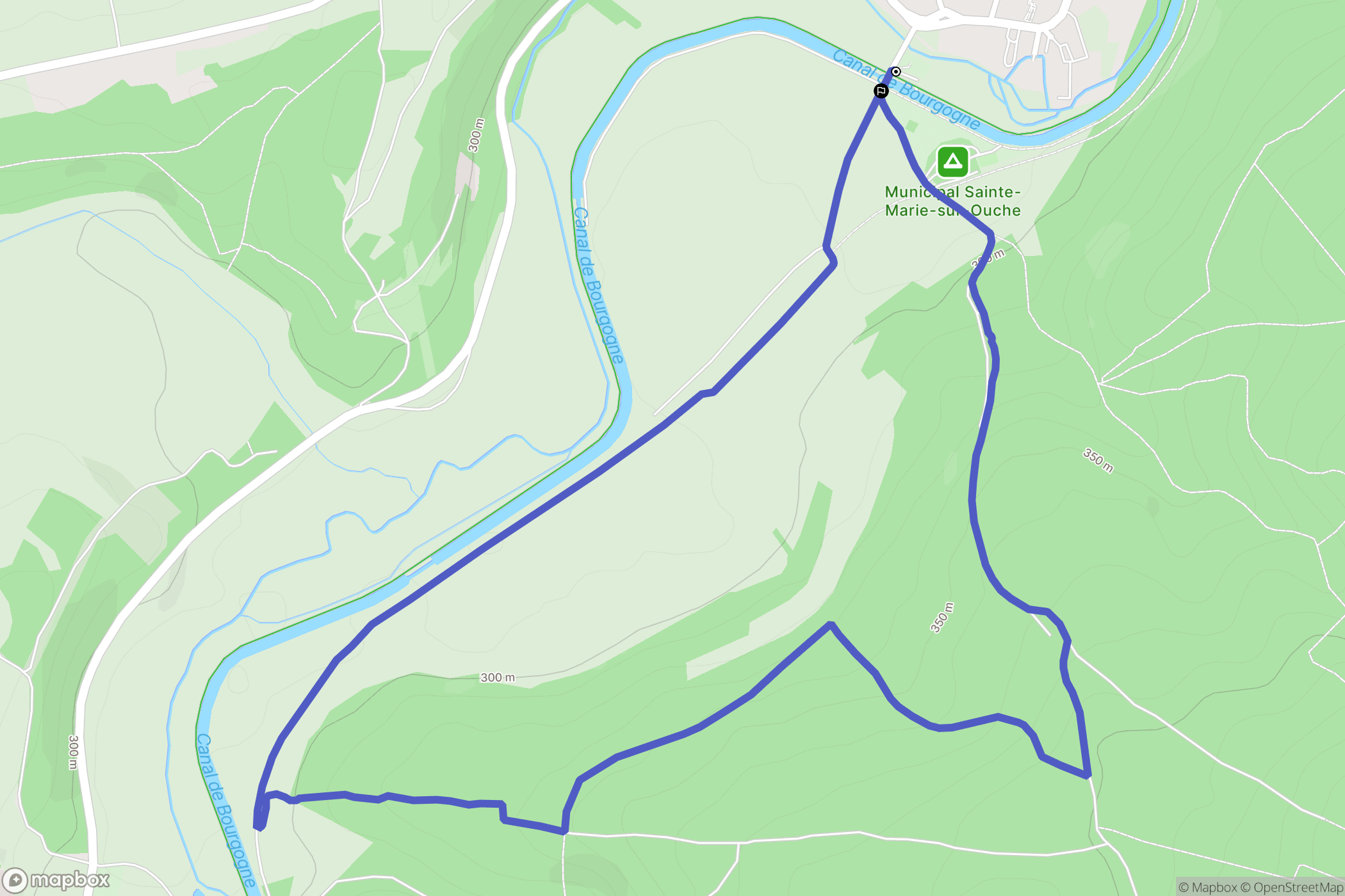 Sainte-Marie-sur-Ouche : carte du parcours de randonnée - France