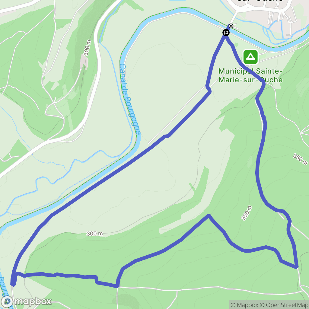 Sainte-Marie-sur-Ouche : carte du parcours de randonnée - France