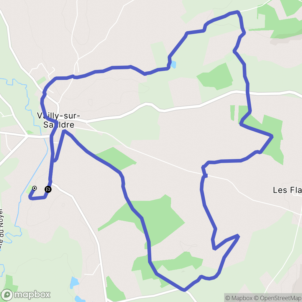 Vailly-sur-Sauldre : carte du parcours de randonnée - France