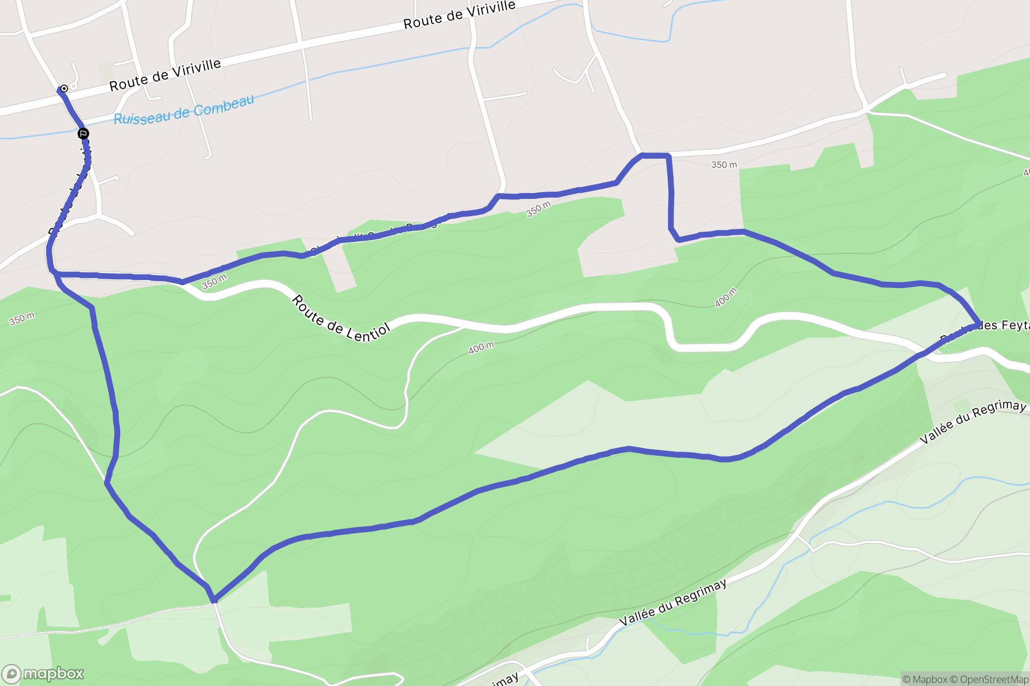 Marcollin : carte du parcours de randonnée - France