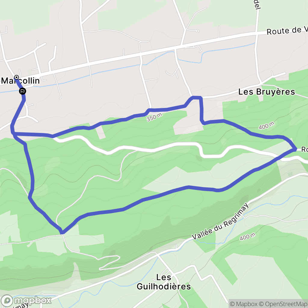 Marcollin : carte du parcours de randonnée - France