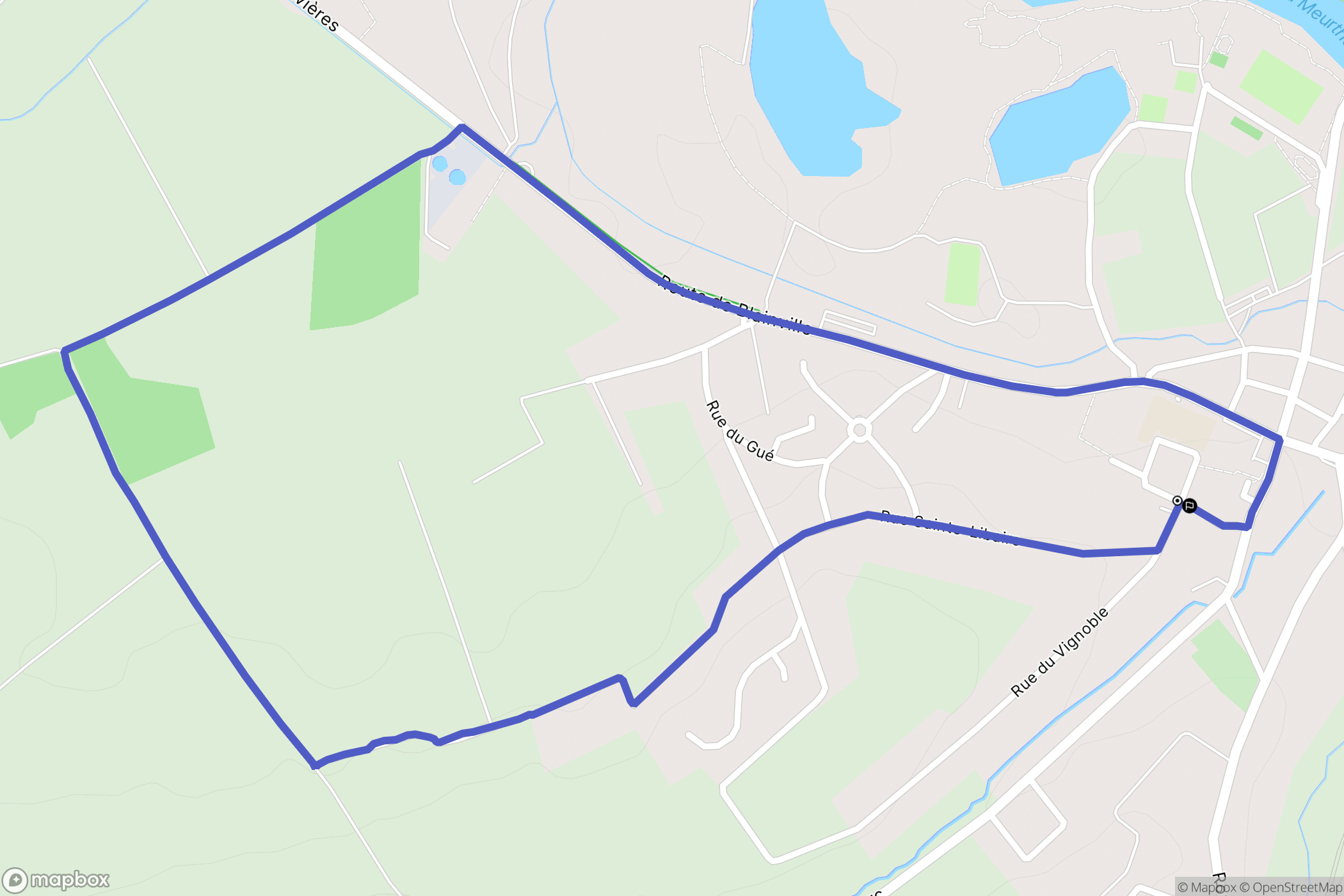 Damelevières : carte du parcours de randonnée - France