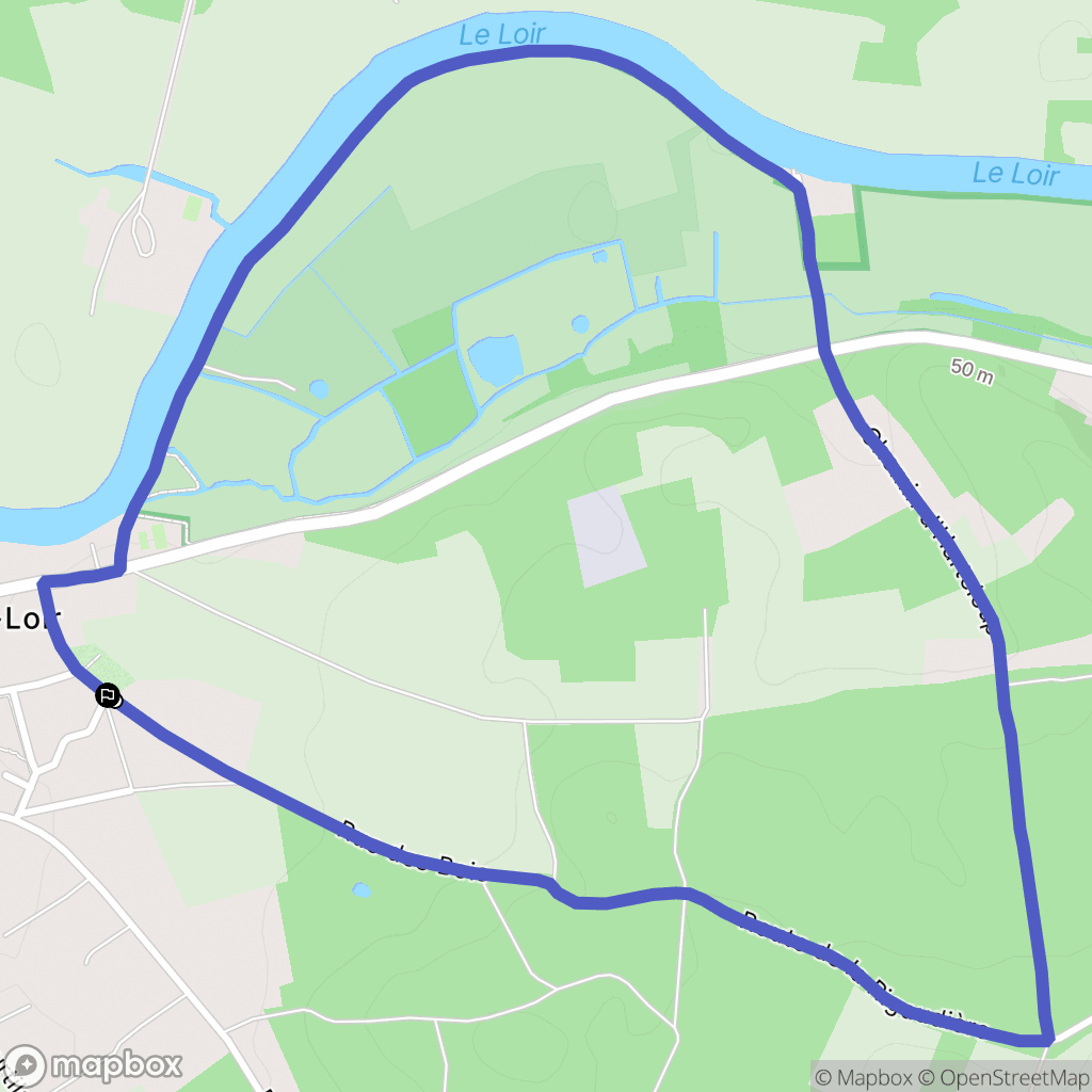 Bazouges Cré sur Loir : carte du parcours de randonnée - France