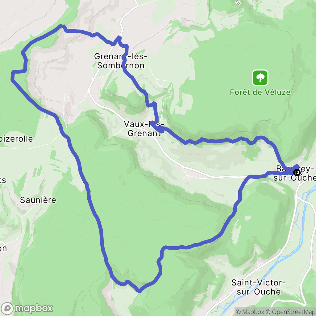 Barbirey-sur-Ouche : carte du parcours de randonnée - France