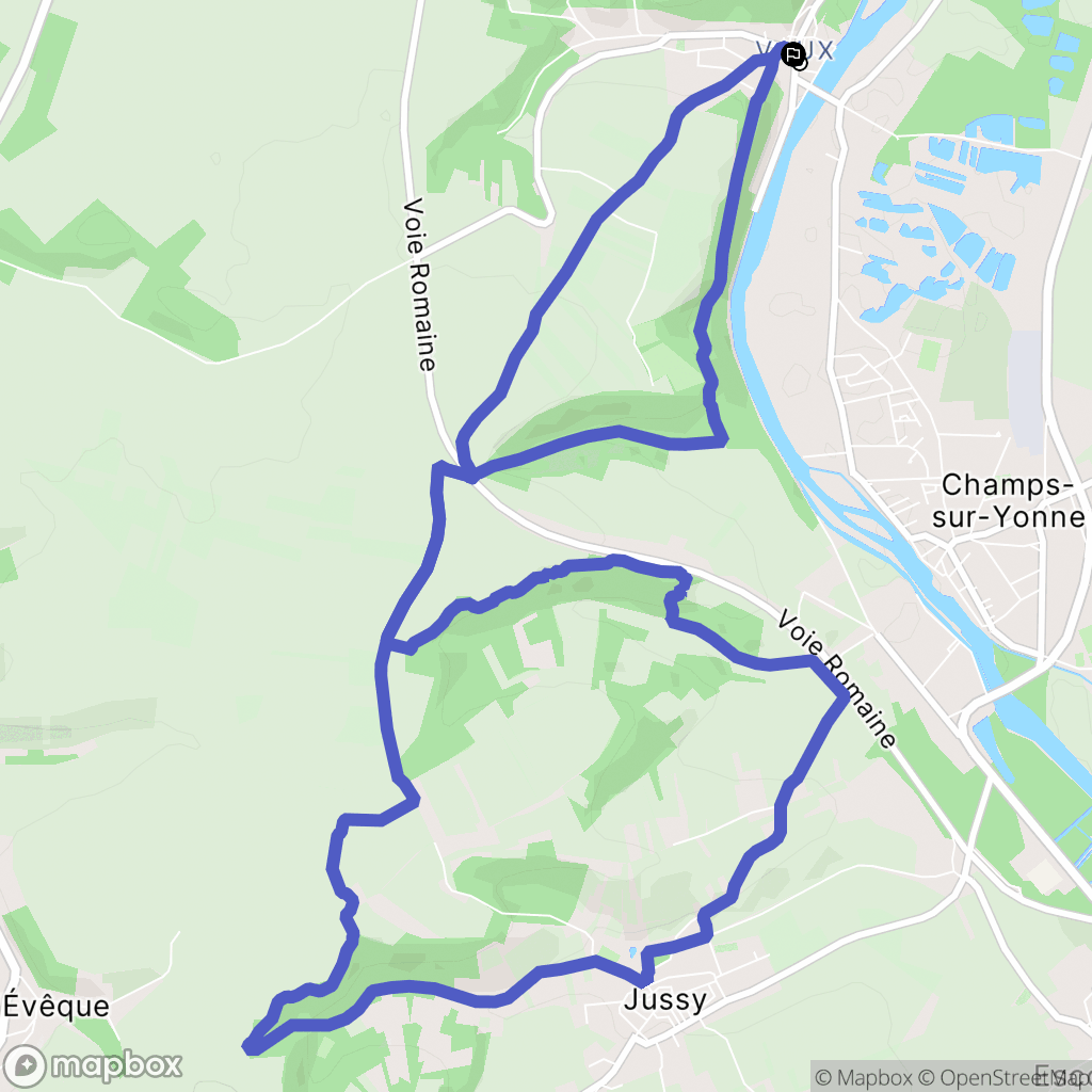 Auxerre : carte du parcours de randonnée - France