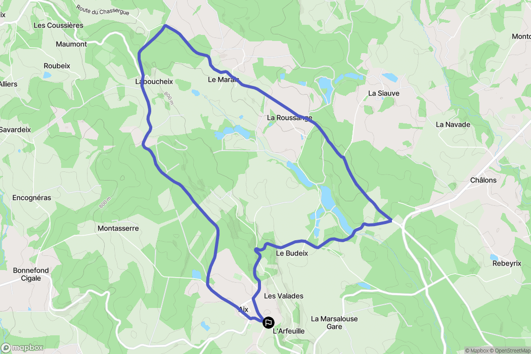 Aix : carte du parcours de randonnée - France