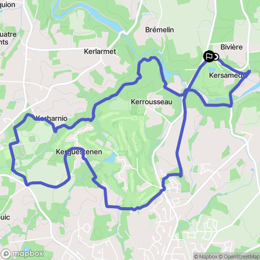 Pont-Scorff : carte du parcours de randonnée - France