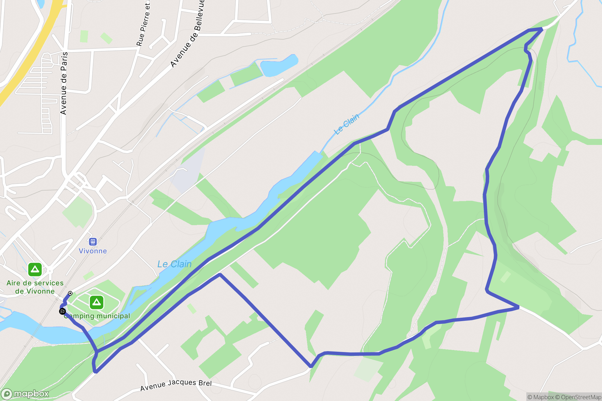 Vivonne : carte du parcours de randonnée - France