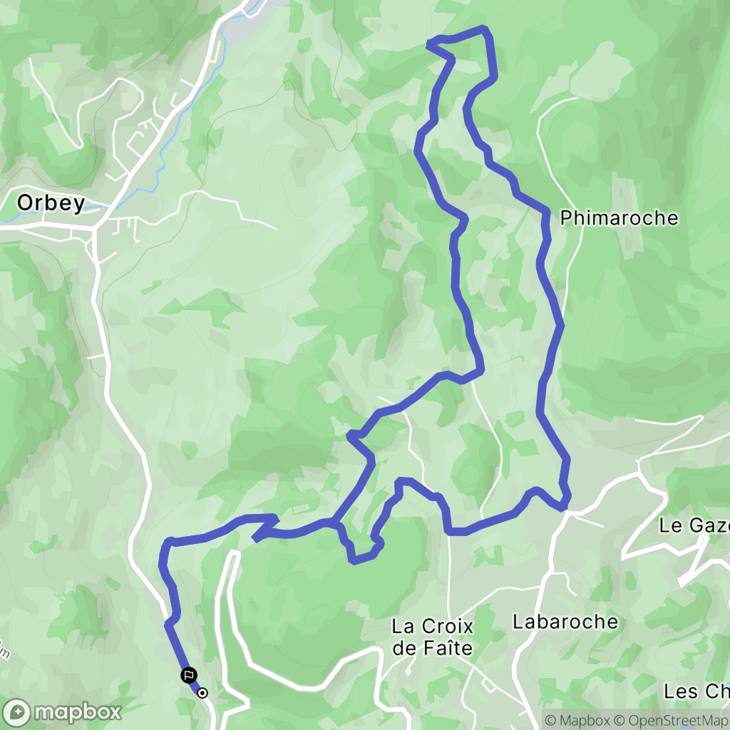 Orbey : carte du parcours de randonnée - France